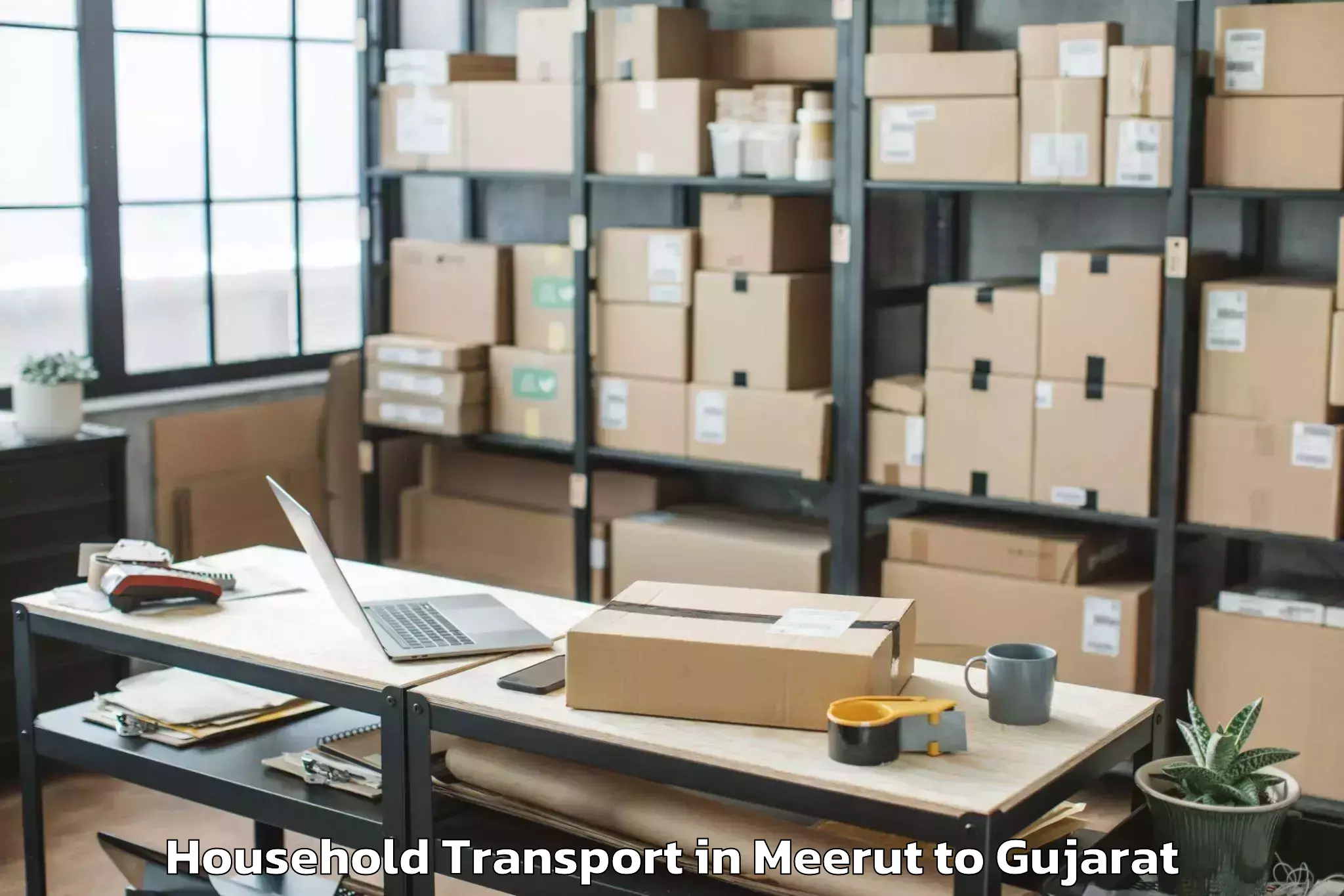 Top Meerut to Gandhidham Household Transport Available